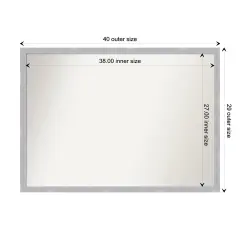 Amanti Art Non-Beveled Wall Mirror, Grace Brushed Gold Narrow Frame Grace Brushed Nickel Narrow Frame