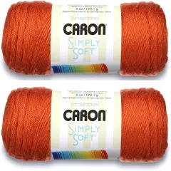 (Pack of 2) Caron Simply Soft Solids Yarn-Pumpkin