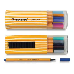 Stabilo Point 88 Fineliner Pen Set - Set of 15, Wallet, Assorted Colors