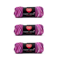Red Heart Super Saver Berry Yarn - 3 Pack of 141g/5oz - Acrylic - 4 Medium (Worsted) - 236 Yards - Knitting/Crochet