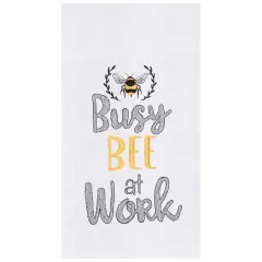 18" x 27" Busy Bee Flour Sack Embroidered Cotton Kitchen Towel