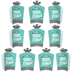 Big Dot of Happiness Medical School Grad - Table Decorations - Doctor Graduation Party Fold and Flare Centerpieces - 10 Count