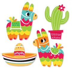 Big Dot of Happiness Pinata Party - DIY Shaped Colorful Fiesta Cut-Outs - 24 Count
