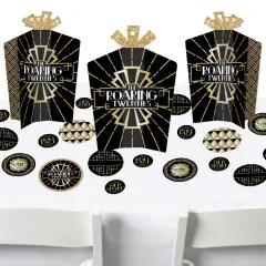 Big Dot of Happiness Roaring 20&rsquo;s - 1920s Art Deco Jazz Party Decor and Confetti - Terrific Table Centerpiece Kit - Set of 30