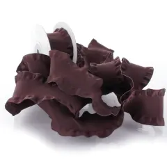 1.5" Satin Double Ruffle Edge Ribbon Burgundy
