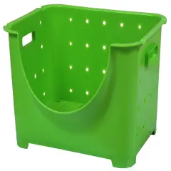 Stackable Plastic Storage Container Green Single