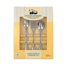 Ginkgo International Panda-Babies 3-Piece Baby & Toddler Stainless Steel