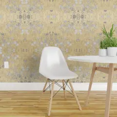 Peel & Stick Wallpaper 2FT Wide Vines Wallpaper Damask Brambles Custom Removable Wallpaper by Spoonflower