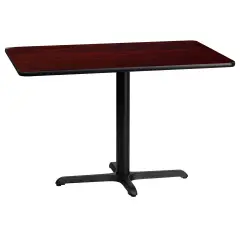 Emma and Oliver 24"x42" Rectangular Laminate Table with 23.5"x29.5" Table Height Base Mahogany