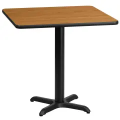 Emma and Oliver 30" Square Laminate Table Top with 22"x22" Table Height Base Natural