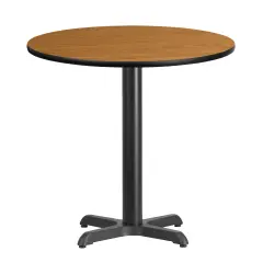 Emma and Oliver 30" Round Laminate Table Top with 22"x22" Table Height Base Natural