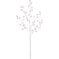 Northlight 24" Pink and White Pom Pom Christmas Spray