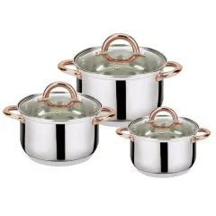 6-Piece Stainless Steel Casserole Set Pots and Lids&hellip;