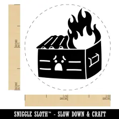 Sad Dumpster Fire Self-Inking Rubber Stamp for Stamping Crafting Planners Dry Pad (No Ink)