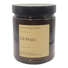 Fall Magic Soy Candle 8oz 35-40 Hours Hand Poured with All Natural Soy Wax and Fragrant/ Essential Oils!