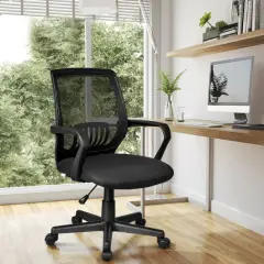 Lumbar Support Adjustable Rolling Swivel Mesh Office Chair