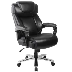 Emma and Oliver 500 lb. Big & Tall Height Adjustable Headrest Swivel Ergonomic Office Chair Black