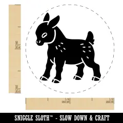 Cute Baby Goat Self-Inking Rubber Stamp for Stamping Crafting Planners Green