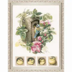 VervacoBirdhouse with Roses Counted Cross-Stitch Kit Multi
