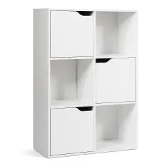 Costway 6 Cube Bookcase Cabinet Wood Bookcase Storage Shelves Room Divider Organization