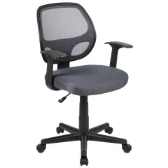 Emma and Oliver Mid-Back Mesh Swivel Ergonomic Task Office Chair - Arms Gray