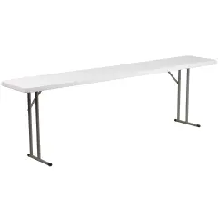 Emma and Oliver 8-Foot Plastic Folding Training Table Granite White