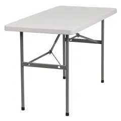 Emma and Oliver 4-Foot Plastic Folding Table White