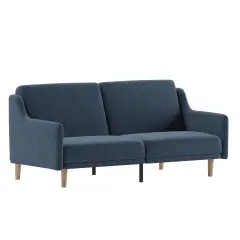 Merrick Lane Niklas Mid Century Modern Split-Back Sofa Futon with 3 Recline Positions Navy