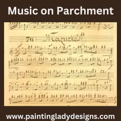 Music on Parchment for Decoupage Crafting and Multi Media Art