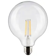 Satco 8w G40 Globe Filament LED 4000K Medium Base Dimmable - 100w equiv Cool White