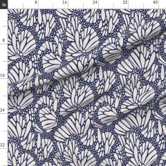 Various Fabrics by the Yard or Fat Quarter Nature Animal Print Dark Blue Modern Custom Printed Fabric by Spoonflower