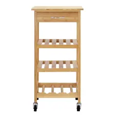Oceanstar Bamboo Kitchen Trolley Brown