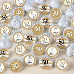 Big Dot of Happiness We Still Do - 50th Wedding Anniversary - Anniversary Party Small Round Candy Stickers - Party Favor Labels - 324 Count
