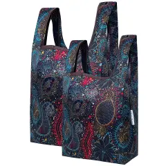 Wrapables JoliBag Collection Reusable Shopping Bag (Set of 2) Cosmic Paisley