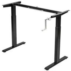 Hand Crank Sit to Stand Desk Frame with Height Adjustable Ideal for Office or Home Black