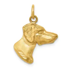 14K Gold Dog Charm Jewelry FindingKing 24mm x 17mm