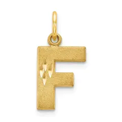 14K Gold Initial F Charm Jewelry FindingKing 20mm x 10mm