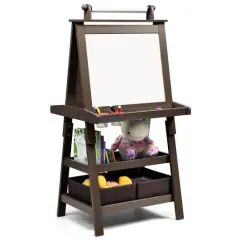 3 in 1 Double-Sided Storage Art Easel Coffee