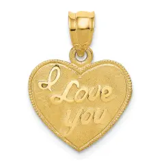 14K Gold Heart Pendant Jewelry FindingKing 19.3mm x 14.5mm