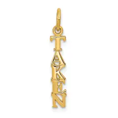 14K Yellow Gold Taken Charm Love Relationship Pendant Jewerly 23mm x 3mm