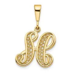 14K Gold Initial H Charm Jewelry FindingKing 28mm x 14mm