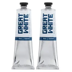 Great White Artist Oil Color - 150mL Tube, Heavy Body, Opaque, Professional, Non-Yellowing, Archival White Oil Paint