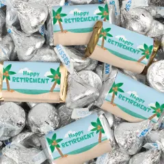 128 Pcs Retirement Party Candy Favors Hershey's Miniatures & Kisses - Tropical