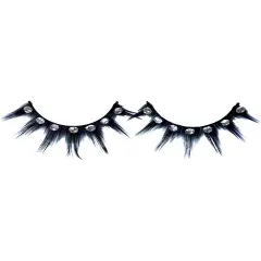 Women'sBlack Vintage Hollywood Costume Rhinestone Eyelashes