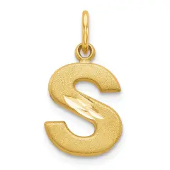 14K Gold Initial S Charm Jewelry FindingKing 20mm x 10mm