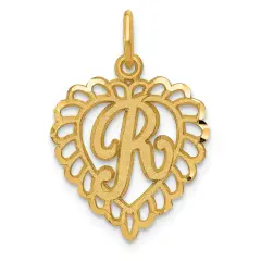 14K Gold Initial R Charm Jewelry FindingKing 23mm23mm x 15mm
