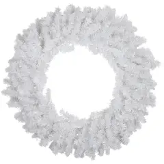 Northlight Pre-Lit LED White Canadian Pine Artificial Christmas Wreath, 30-Inch, Clear Lights