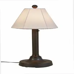Malibu 30" Outdoor Table Lamp with 2" Bronze Resin Body and Natural Canvas Sunbrella Shade Cover