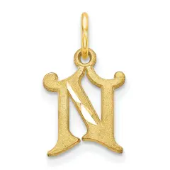 14K Gold Initial N Charm Jewelry FindingKing 17mm x 10mm