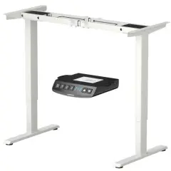 Electric Standing Desk Frame with Adjustable Height and Press Button Controller White